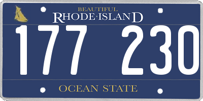 RI license plate 177230
