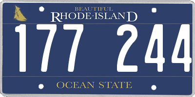 RI license plate 177244