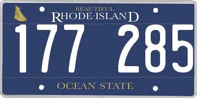 RI license plate 177285