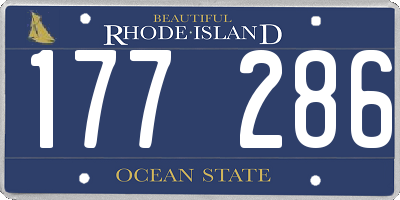 RI license plate 177286