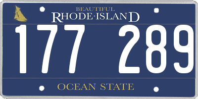 RI license plate 177289