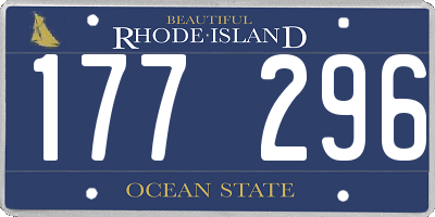 RI license plate 177296