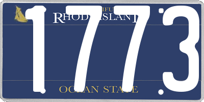 RI license plate 1773