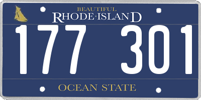 RI license plate 177301