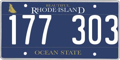 RI license plate 177303