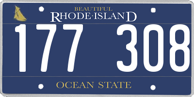 RI license plate 177308