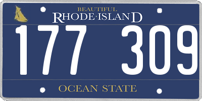RI license plate 177309
