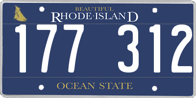 RI license plate 177312
