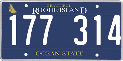 RI license plate 177314