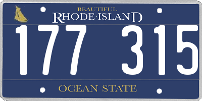 RI license plate 177315