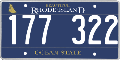 RI license plate 177322