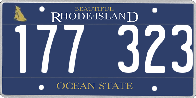 RI license plate 177323