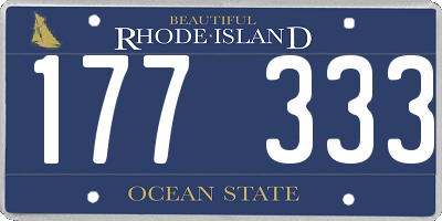 RI license plate 177333