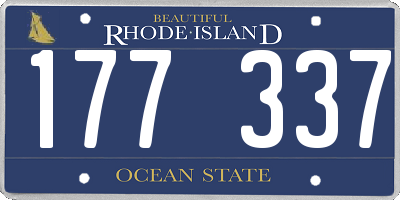 RI license plate 177337