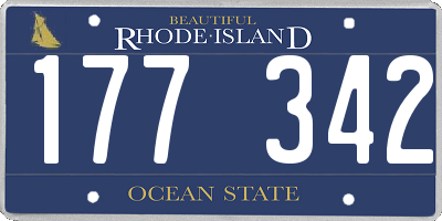 RI license plate 177342