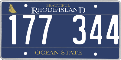 RI license plate 177344