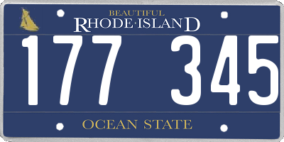 RI license plate 177345