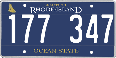 RI license plate 177347