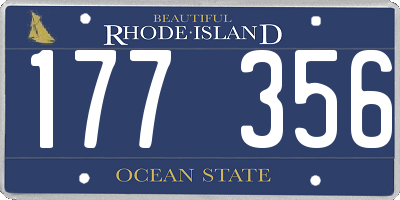 RI license plate 177356