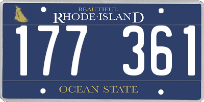 RI license plate 177361