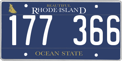 RI license plate 177366