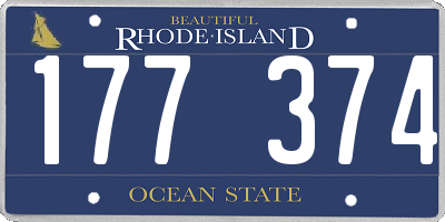 RI license plate 177374