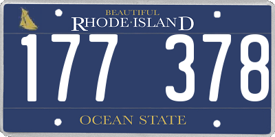 RI license plate 177378
