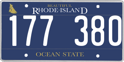RI license plate 177380