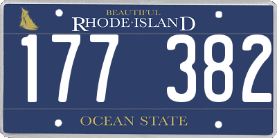 RI license plate 177382