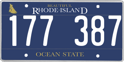 RI license plate 177387