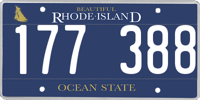 RI license plate 177388