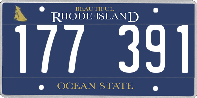 RI license plate 177391