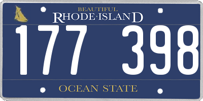 RI license plate 177398