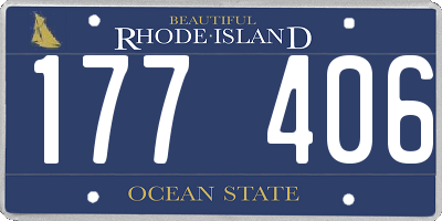 RI license plate 177406