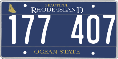 RI license plate 177407