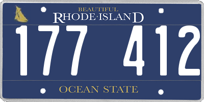 RI license plate 177412