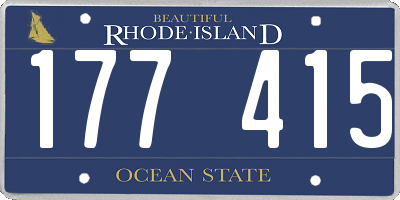 RI license plate 177415