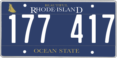 RI license plate 177417