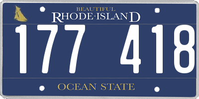 RI license plate 177418
