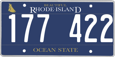 RI license plate 177422