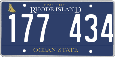 RI license plate 177434