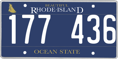 RI license plate 177436