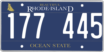 RI license plate 177445