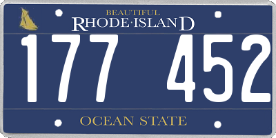 RI license plate 177452