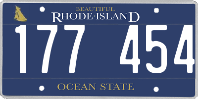 RI license plate 177454