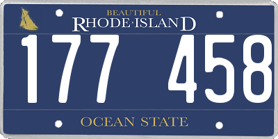 RI license plate 177458
