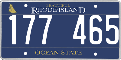 RI license plate 177465