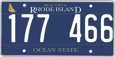 RI license plate 177466