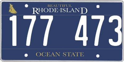 RI license plate 177473