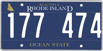 RI license plate 177474